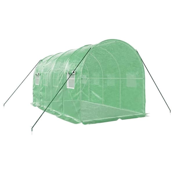 vidaXL drivhus med stålstel 8 m² 4x2x2 m grøn