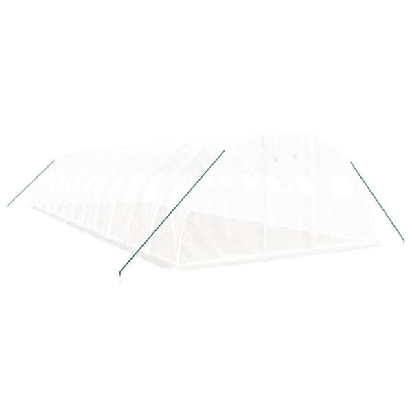 vidaXL drivhus med stålstel 48 m² 12x4x2 m hvid