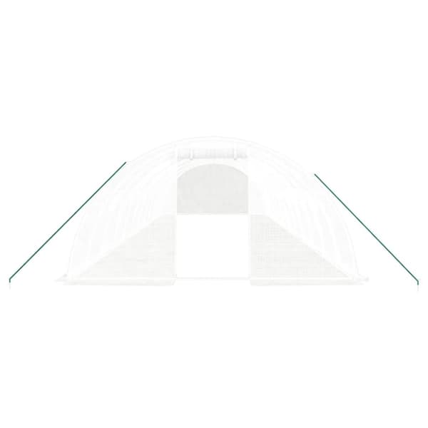 vidaXL drivhus med stålstel 48 m² 12x4x2 m hvid