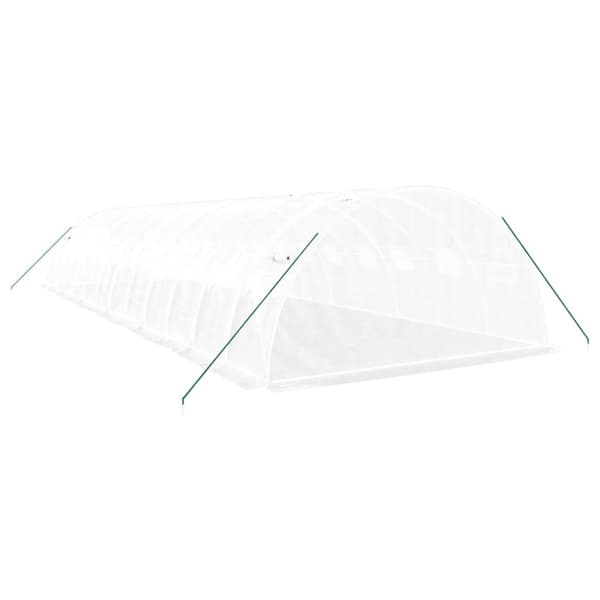 vidaXL Drivhus med stålramme hvit 48 m² 12x4x2 m