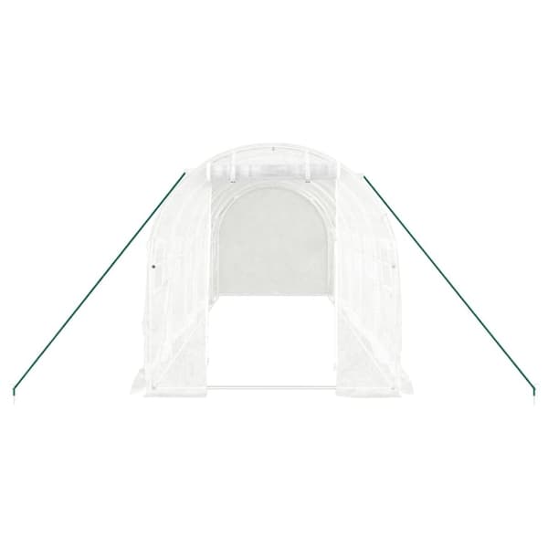 vidaXL Drivhus med stålramme hvit 12 m² 6x2x2 m
