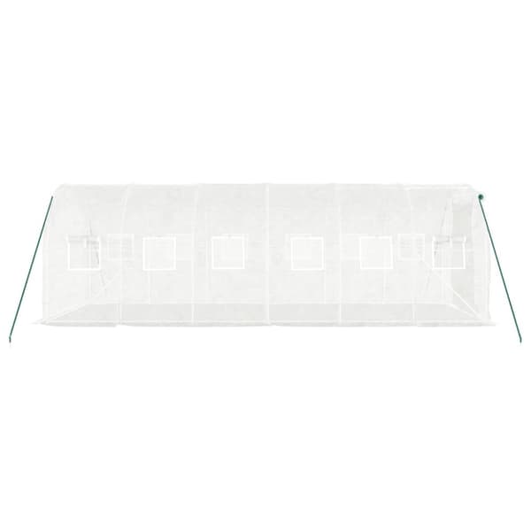 vidaXL Drivhus med stålramme hvit 12 m² 6x2x2 m