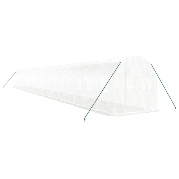 vidaXL Drivhus med stålramme hvit 40 m² 20x2x2 m
