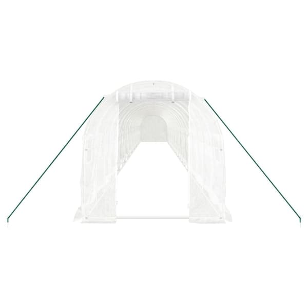 vidaXL Drivhus med stålramme hvit 40 m² 20x2x2 m