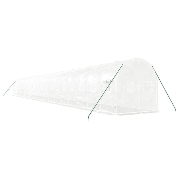 vidaXL Drivhus med stålramme hvit 40 m² 20x2x2 m