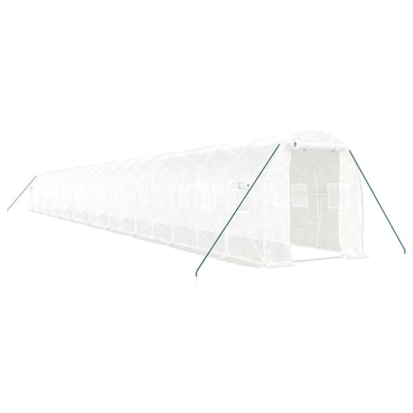 vidaXL Drivhus med stålramme hvit 40 m² 20x2x2 m