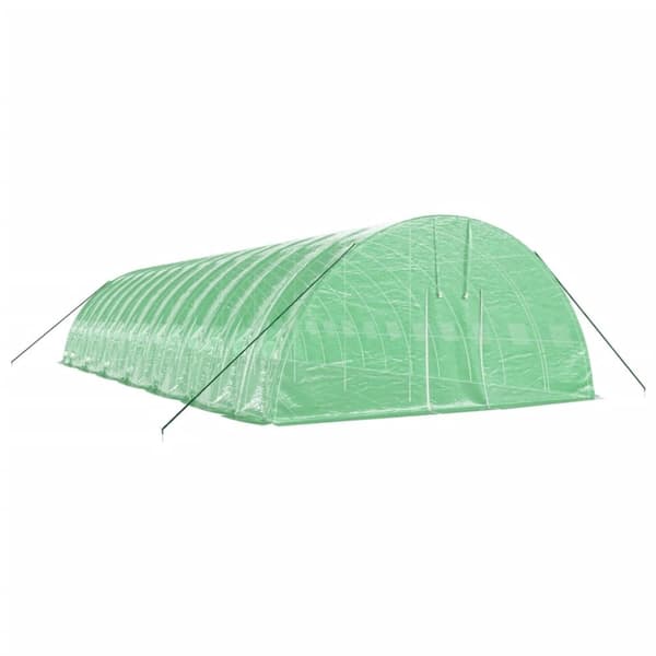 vidaXL Växthus med stålram grön 84 m² 14x6x2,85 m