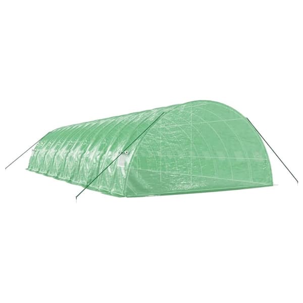vidaXL Växthus med stålram grön 84 m² 14x6x2,85 m