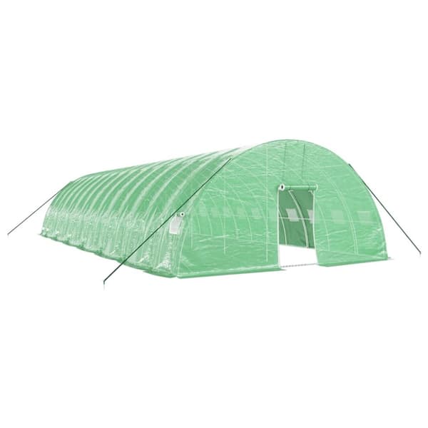vidaXL Växthus med stålram grön 84 m² 14x6x2,85 m