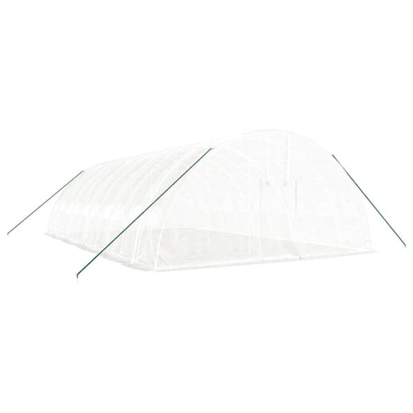 vidaXL drivhus med stålstel 60 m² 10x6x2,85 m hvid