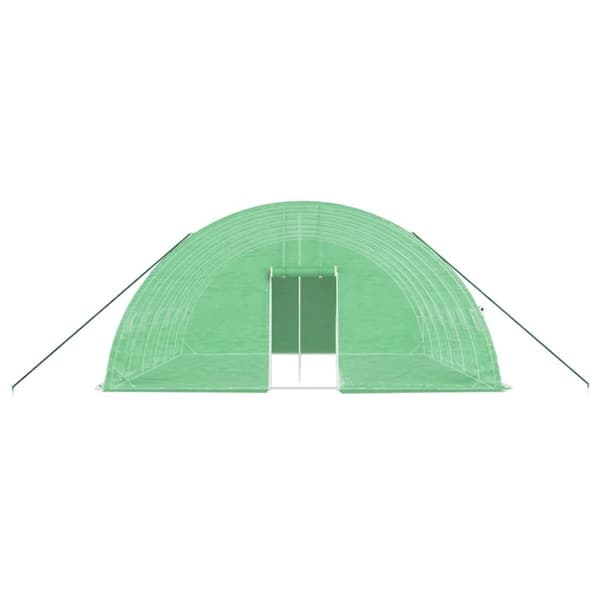 vidaXL Växthus med stålram grön 36 m² 6x6x2,85 m