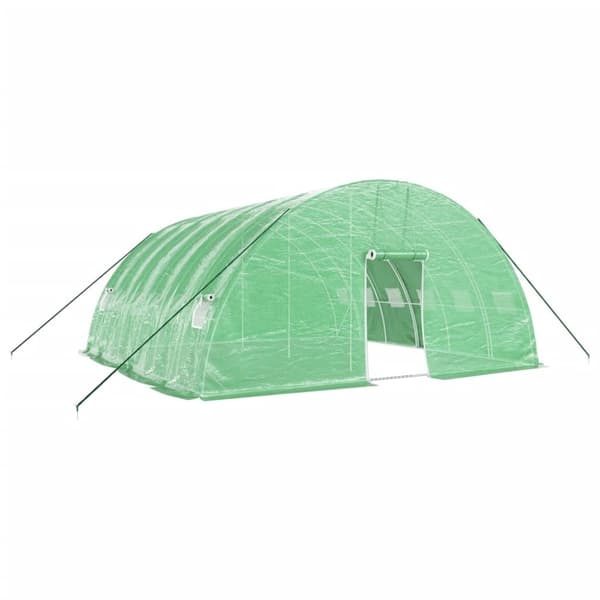 vidaXL Växthus med stålram grön 36 m² 6x6x2,85 m