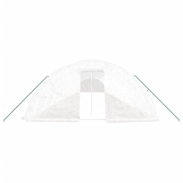 vidaXL Växthus med stålram vit 120 m² 24x5x2,3 m