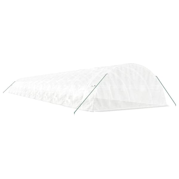 vidaXL Växthus med stålram vit 120 m² 24x5x2,3 m