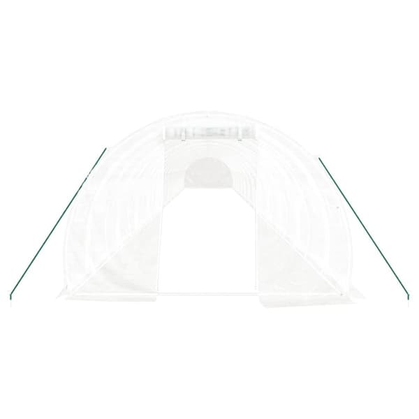 vidaXL Växthus med stålram vit 72 m² 24x3x2 m