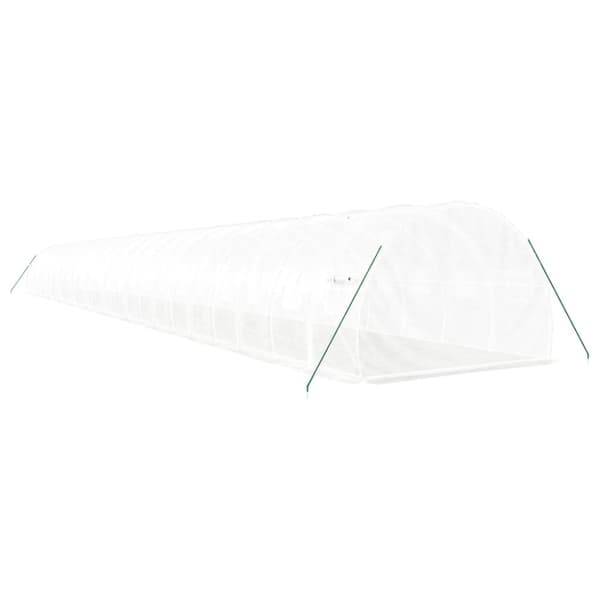 vidaXL Växthus med stålram vit 72 m² 24x3x2 m