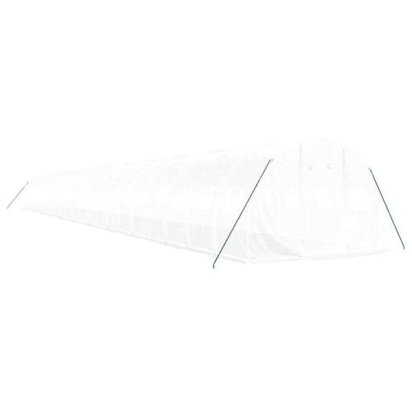 vidaXL Kasvihuone teräsrungolla valkoinen 72 m² 24x3x2 m