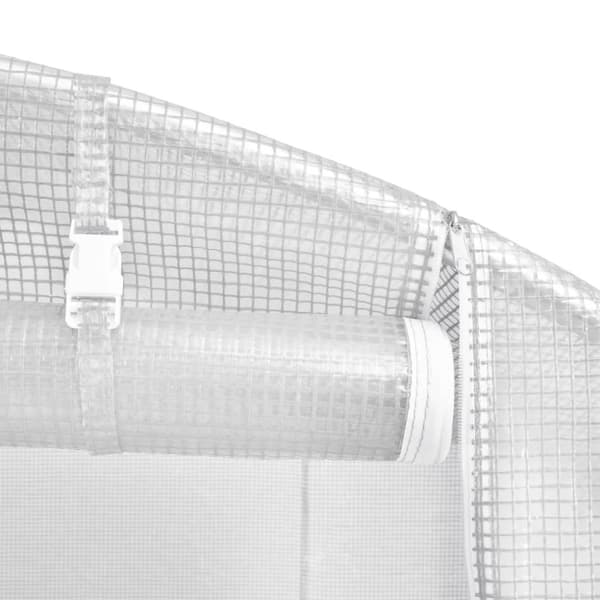 vidaXL Kasvihuone teräsrungolla valkoinen 72 m² 24x3x2 m