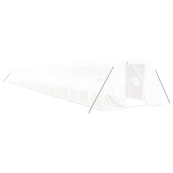 vidaXL Kasvihuone teräsrungolla valkoinen 72 m² 24x3x2 m