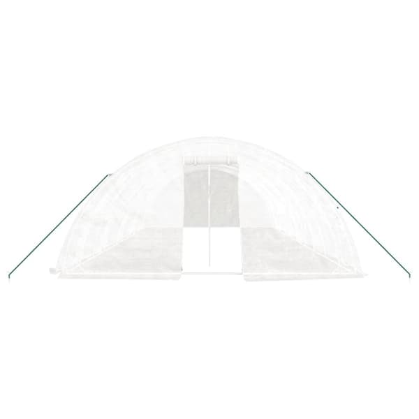 vidaXL Drivhus med stålramme hvit 50 m² 10x5x2,3 m