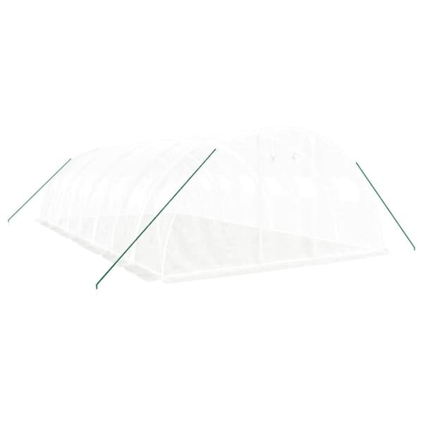 vidaXL Drivhus med stålramme hvit 32 m² 8x4x2 m