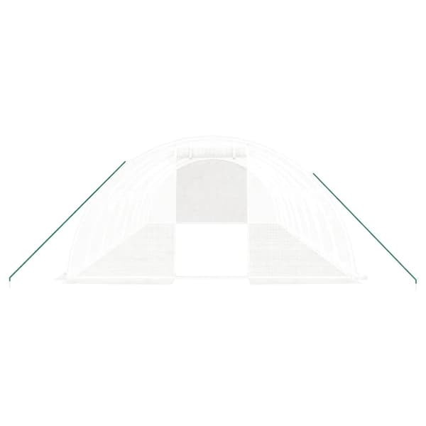 vidaXL Drivhus med stålramme hvit 32 m² 8x4x2 m