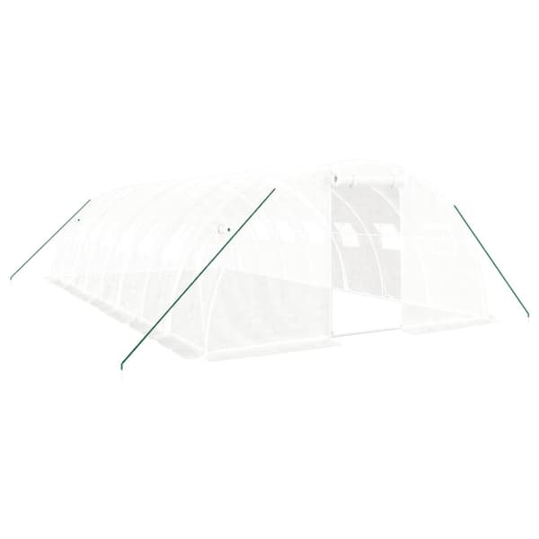 vidaXL Drivhus med stålramme hvit 32 m² 8x4x2 m