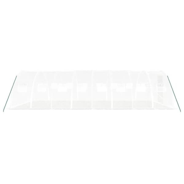 vidaXL drivhus med stålstel 32 m² 8x4x2 m hvid