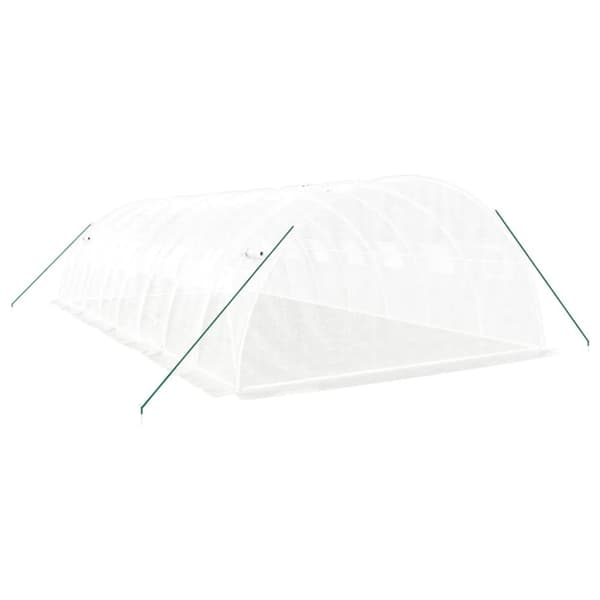 vidaXL drivhus med stålstel 32 m² 8x4x2 m hvid