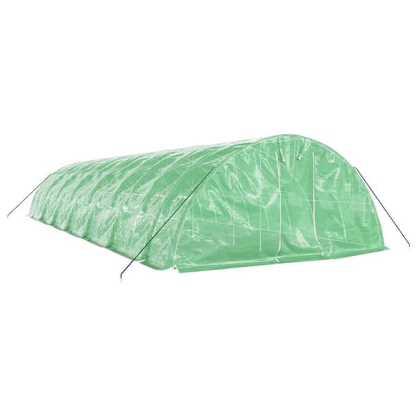vidaXL drivhus med stålstel 70 m² 14x5x2,3 m grøn