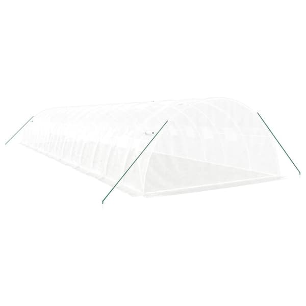 vidaXL Kasvihuone teräsrungolla valkoinen 56 m² 14x4x2 m