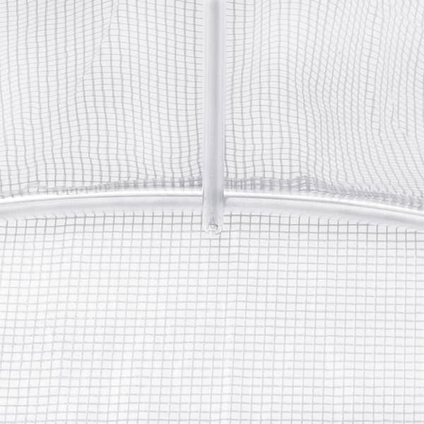 vidaXL Kasvihuone teräsrungolla valkoinen 56 m² 14x4x2 m