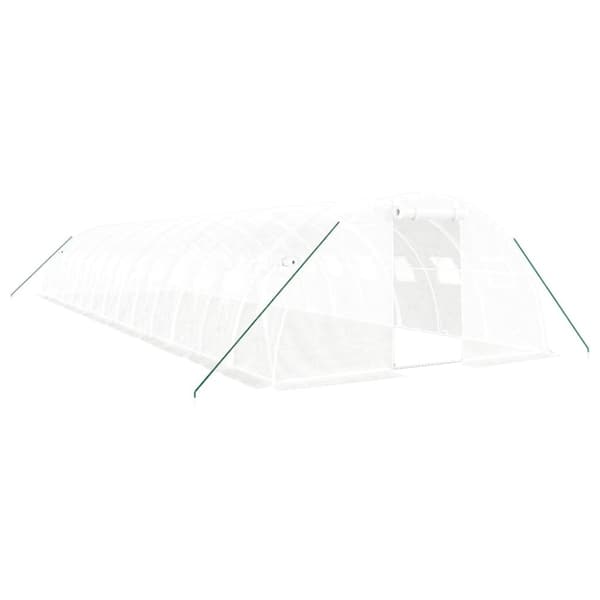 vidaXL Kasvihuone teräsrungolla valkoinen 56 m² 14x4x2 m