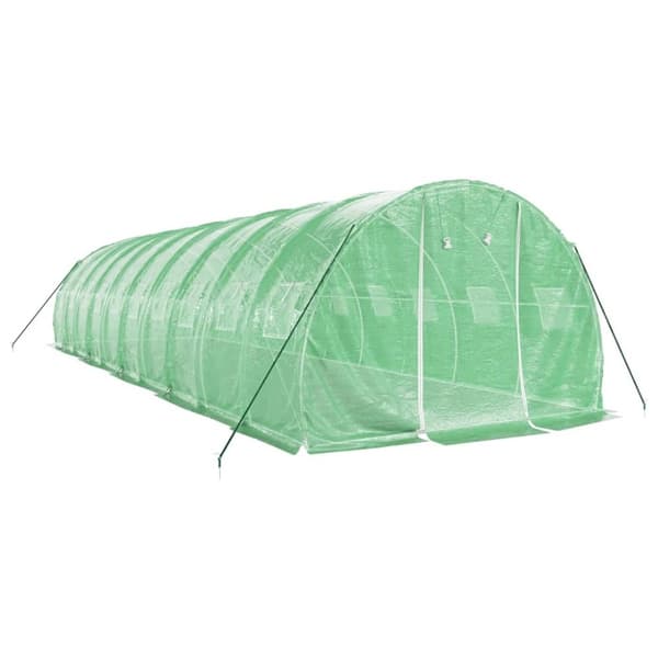vidaXL Växthus med stålram grön 30 m² 10x3x2 m