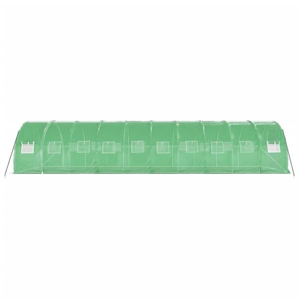 vidaXL Växthus med stålram grön 30 m² 10x3x2 m
