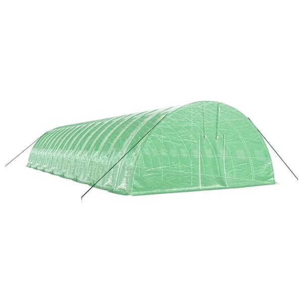 vidaXL Drivhus med stålramme grønn 96 m² 16x6x2,85 m