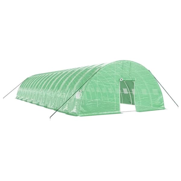 vidaXL Drivhus med stålramme grønn 96 m² 16x6x2,85 m