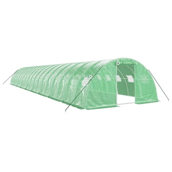 vidaXL Drivhus med stålramme grønn 72 m² 18x4x2 m
