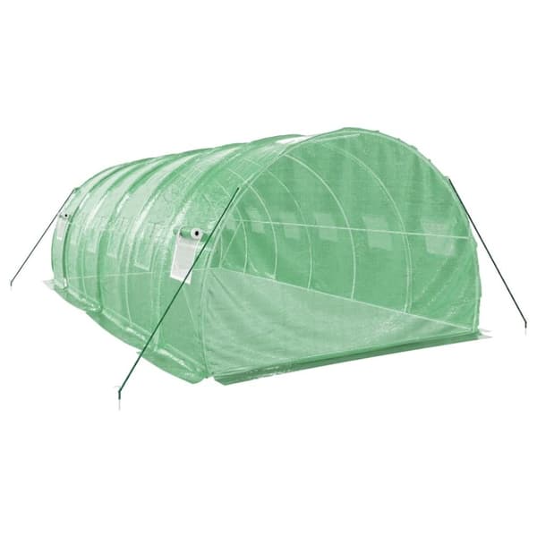 vidaXL Drivhus med stålramme grønn 18 m² 6x3x2 m