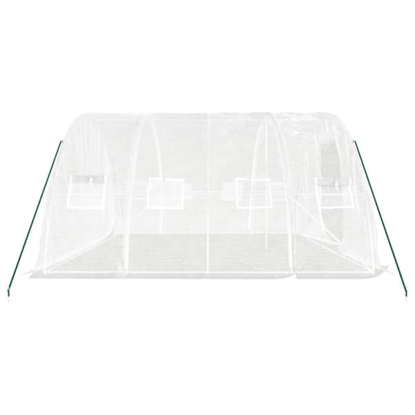 vidaXL Växthus med stålram vit 20 m² 5x4x2,3 m