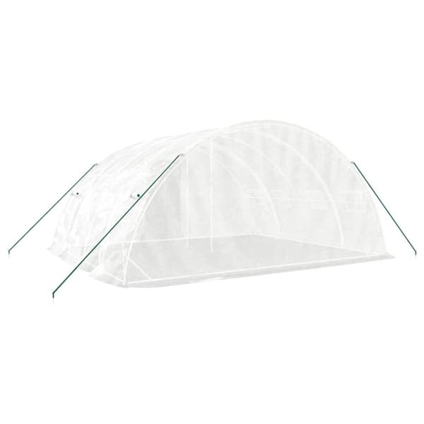 vidaXL Växthus med stålram vit 20 m² 5x4x2,3 m