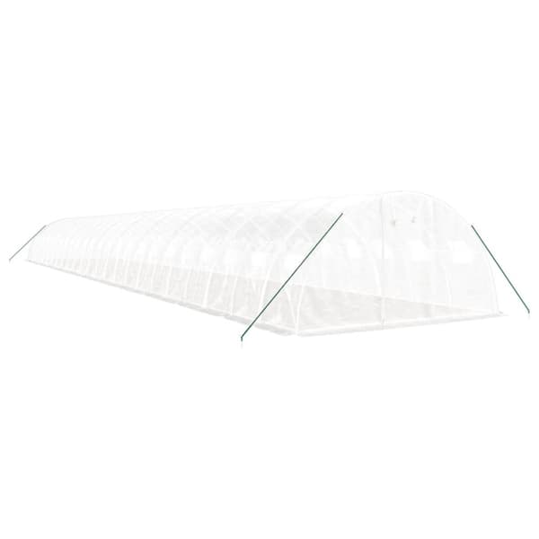 vidaXL drivhus med stålstel 96 m² 24x4x2 m hvid