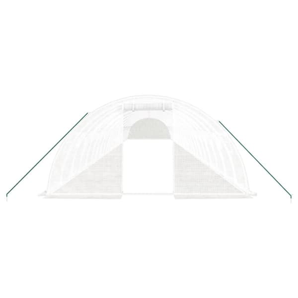 vidaXL drivhus med stålstel 96 m² 24x4x2 m hvid