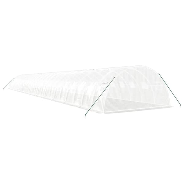 vidaXL drivhus med stålstel 96 m² 24x4x2 m hvid
