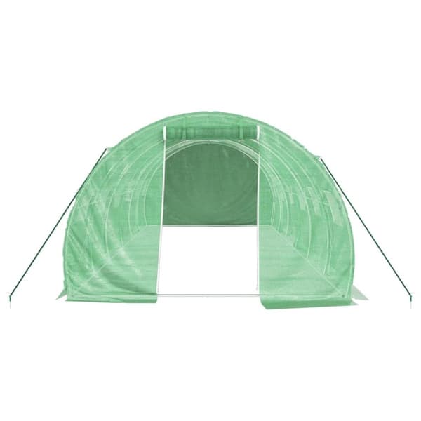 vidaXL drivhus med stålstel 18 m² 6x3x2 m grøn