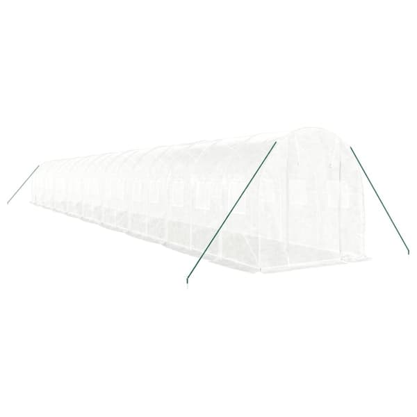 vidaXL Växthus med stålram vit 36 m² 18x2x2 m