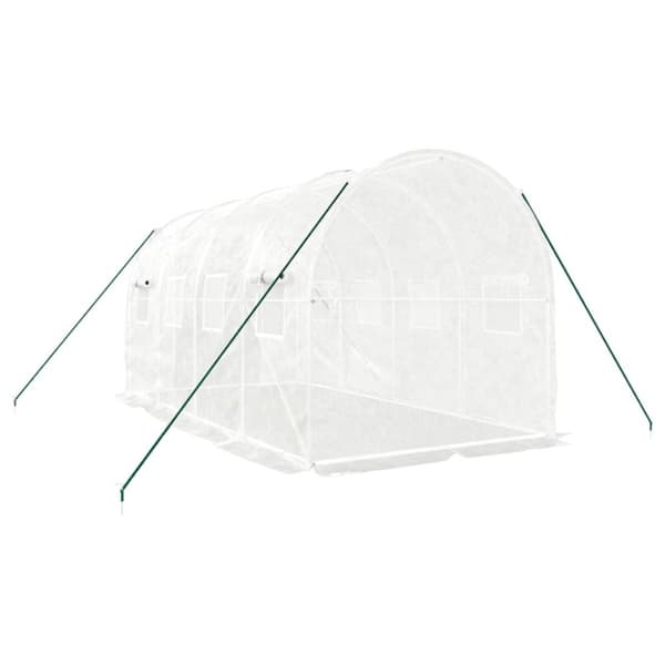 vidaXL drivhus med stålstel 8 m² 4x2x2 m hvid