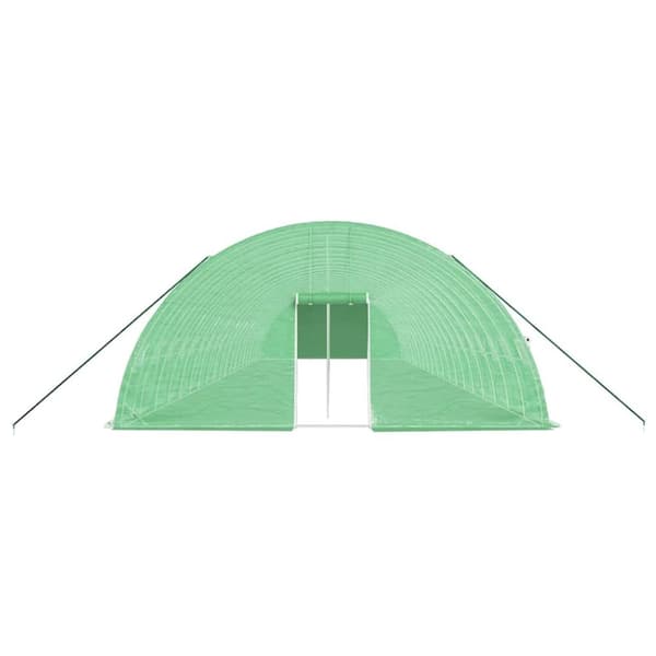 vidaXL drivhus med stålstel 120 m² 20x6x2,85 m grøn