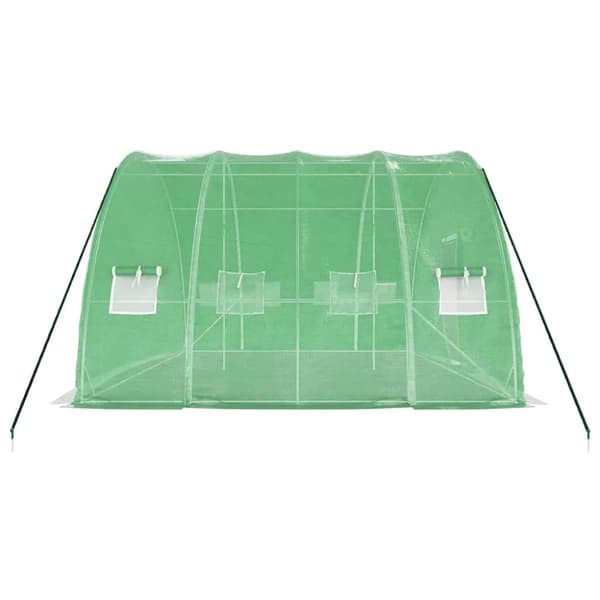 vidaXL drivhus med stålstel 24 m² 6x4x2,85 m grøn