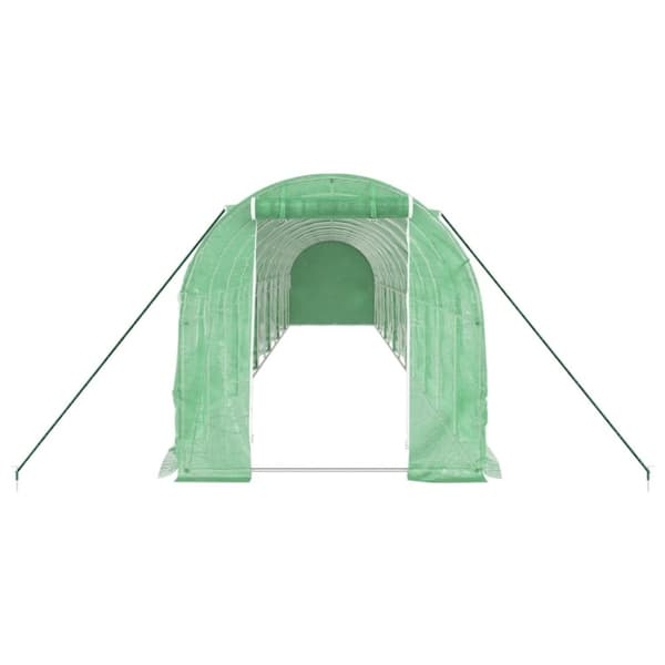 vidaXL Drivhus med stålramme grønn 24 m² 12x2x2 m